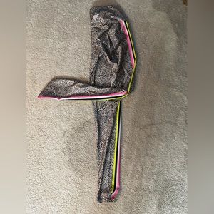 Goldsheep Cheetah Print Legging with Neon Stripes Size M